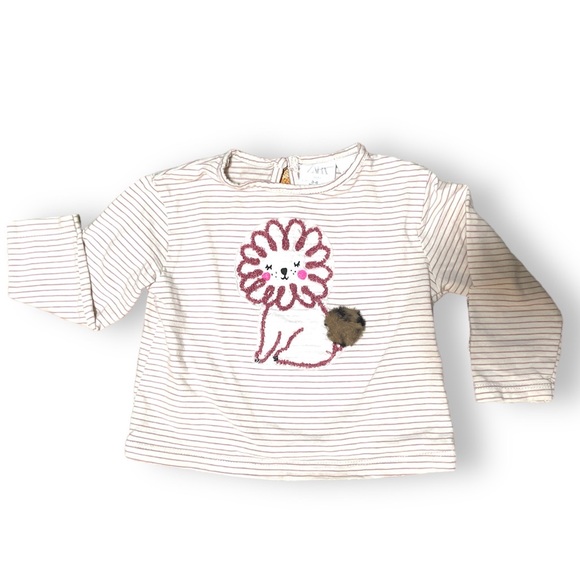 Zara Baby Pink and White Lion Shirt with Fluffy Tail - Picture 1 of 3